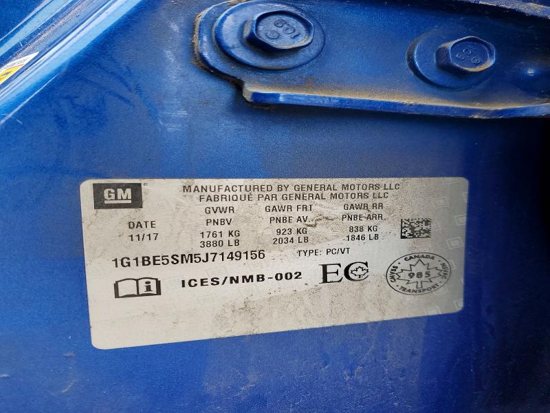 Продаж на аукціоні авто 2018 Chevrolet Cruze, vin: 1G1BE5SM5J7149156, номер лоту: 79603655