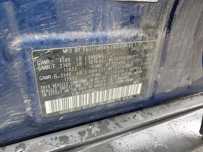 Aukcja sprzedaży 2011 Subaru Outback, vin: 4S4BRBCC1B3360231, numer aukcji: 46053456