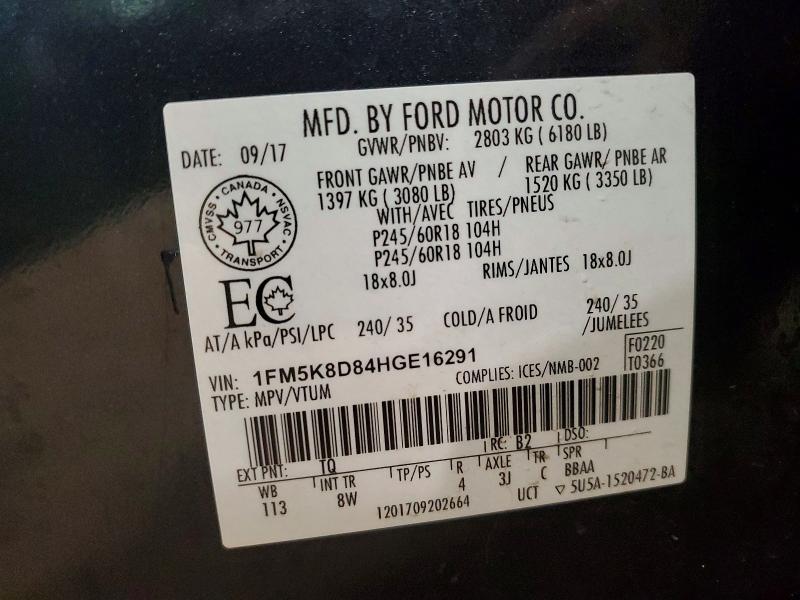 Продаж на аукціоні авто 2017 Ford Explorer, vin: 1FM5K8D84HGE16291, номер лоту: 79477065