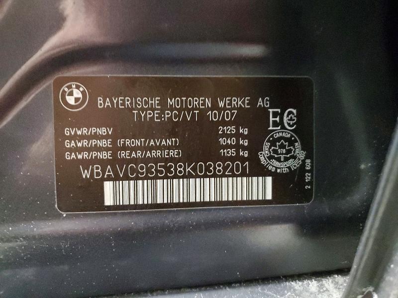 Продажа на аукционе авто 2008 Bmw 328, vin: WBAVC93538K038201, номер лота: 78424355