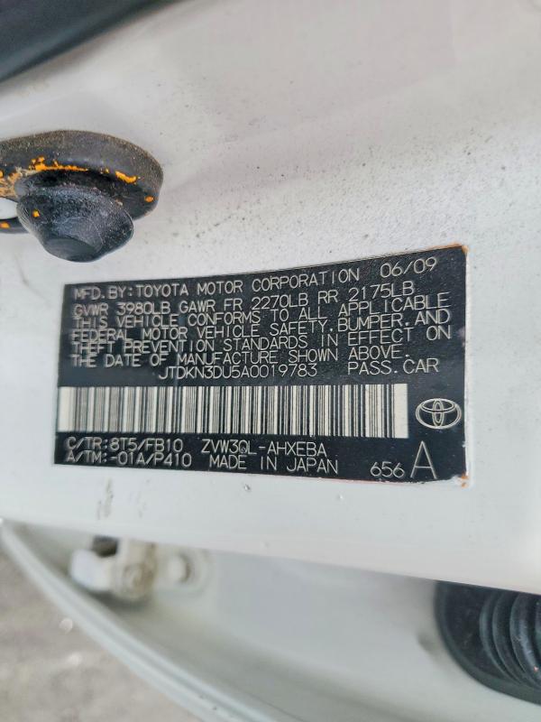 45463276 :رقم المزاد ، JTDKN3DU5A0019783 vin ، 2010 Toyota Prius مزاد بيع