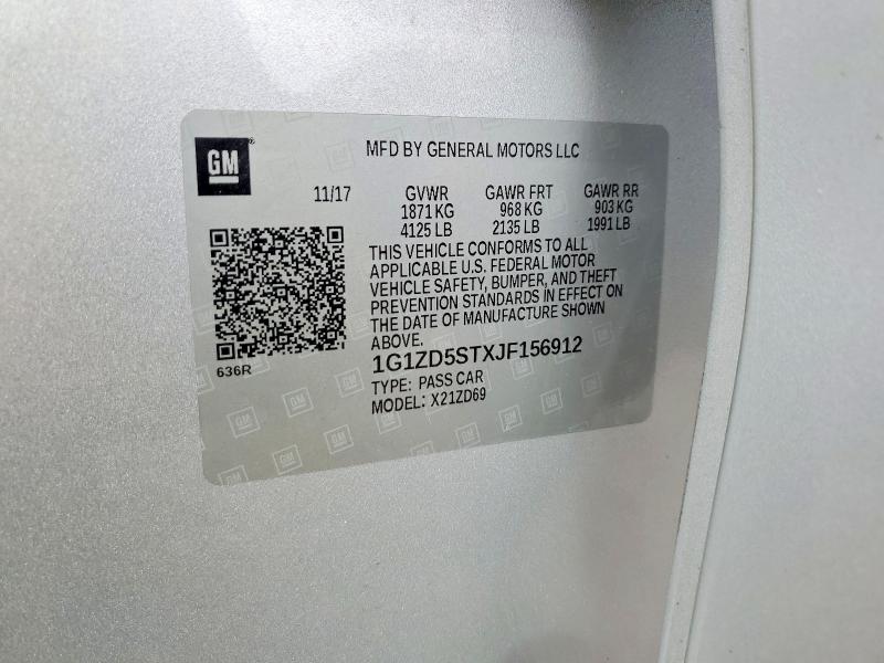Продажа на аукционе авто 2018 Chevrolet Malibu, vin: 1G1ZD5STXJF156912, номер лота: 47032996