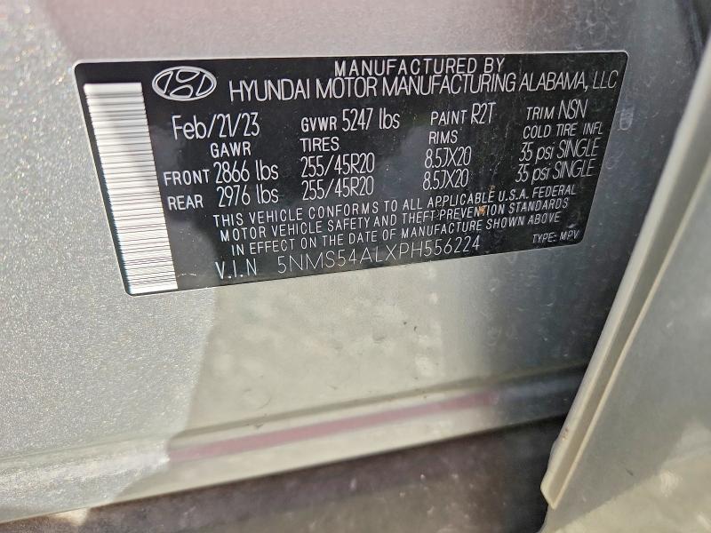 Продажа на аукционе авто 2023 Hyundai Santa Fe, vin: 5NMS54ALXPH556224, номер лота: 78912065