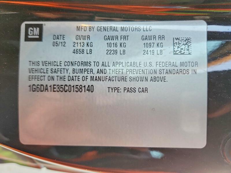 Aukcja sprzedaży 2012 Cadillac Cts, vin: 1G6DA1E35C0158140, numer aukcji: 47098336