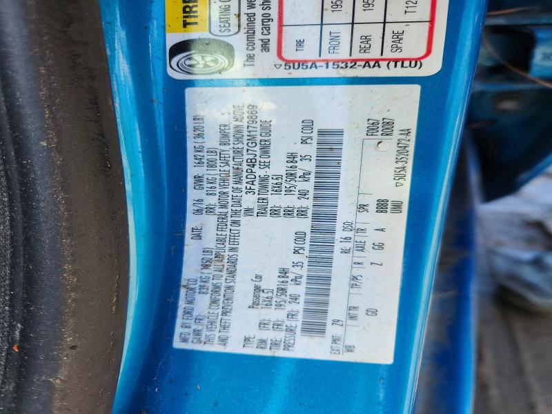 Продаж на аукціоні авто 2016 Ford Fiesta, vin: 3FADP4BJ7GM179869, номер лоту: 46325206