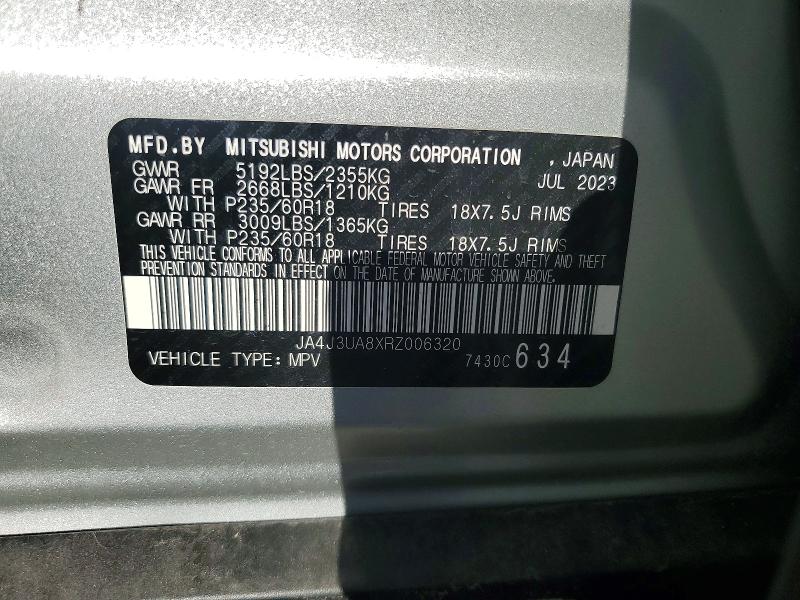 Продаж на аукціоні авто 2024 Mitsubishi Outlander, vin: JA4J3UA8XRZ006320, номер лоту: 45963616