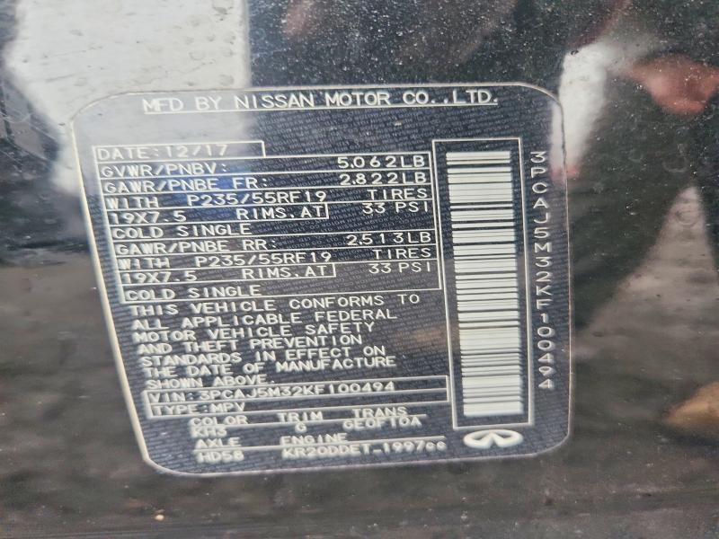 Aukcja sprzedaży 2019 Infiniti Qx50, vin: 3PCAJ5M32KF100494, numer aukcji: 41596236