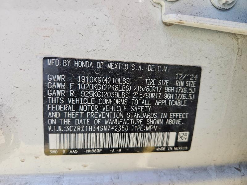 Aukcja sprzedaży 2025 Honda Hr-v, vin: 3CZRZ1H34SM742350, numer aukcji: 79758845