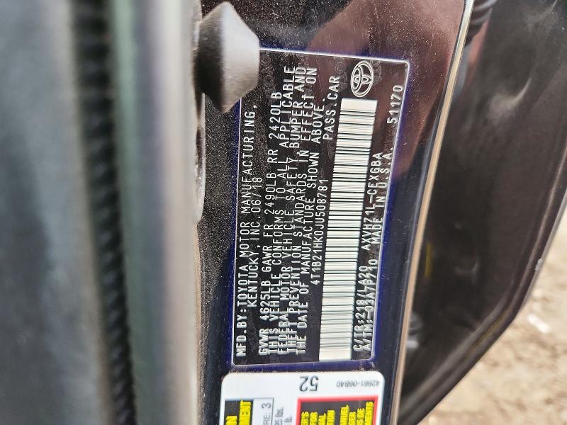 Aukcja sprzedaży 2018 Toyota Camry Hybrid, vin: 4T1B21HK0JU508781, numer aukcji: 47254616