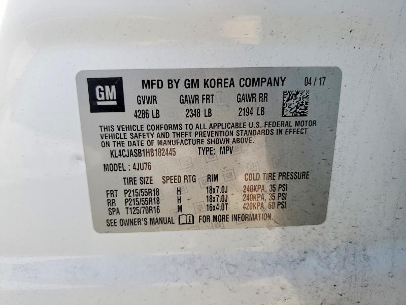 Продажа на аукционе авто 2017 Buick Encore, vin: KL4CJASB1HB182445, номер лота: 79462105