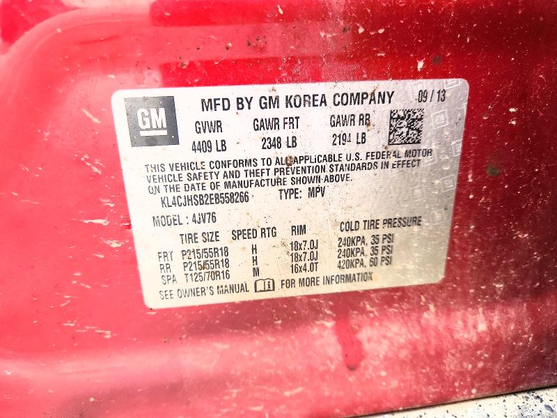 45461856 :رقم المزاد ، KL4CJHSB2EB558266 vin ، 2014 Buick Encore مزاد بيع