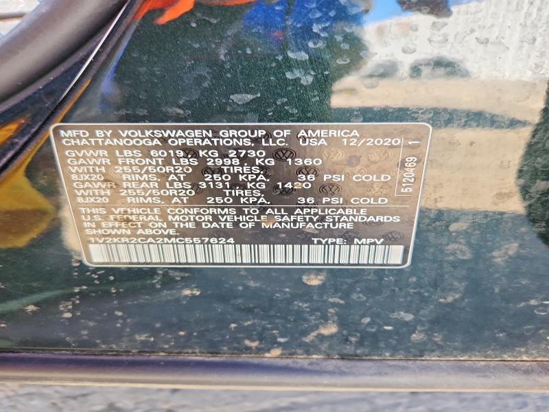 Aukcja sprzedaży 2021 Volkswagen Atlas, vin: 1V2KR2CA2MC557624, numer aukcji: 41598696