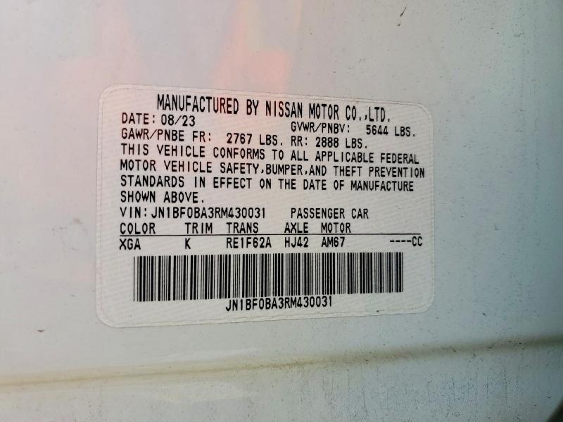 2024 Nissan Ariya მანქანა იყიდება აუქციონზე, vin: JN1BF0BA3RM430031, აუქციონის ნომერი: 79561425