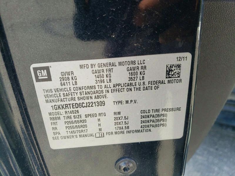 Продажа на аукционе авто 2012 Gmc Acadia, vin: 1GKKRTED6CJ221309, номер лота: 79721085