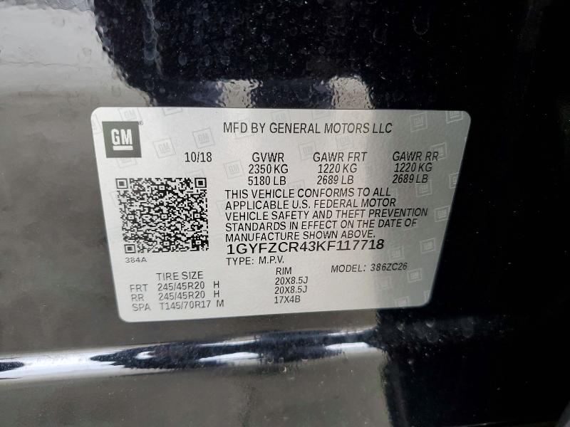 47452616 :رقم المزاد ، 1GYFZCR43KF117718 vin ، 2019 Cadillac Xt4 مزاد بيع