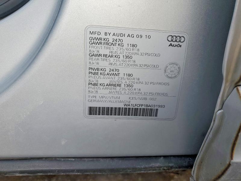 Продаж на аукціоні авто 2011 Audi Q5, vin: WA1LFCFP1BA031993, номер лоту: 77029565
