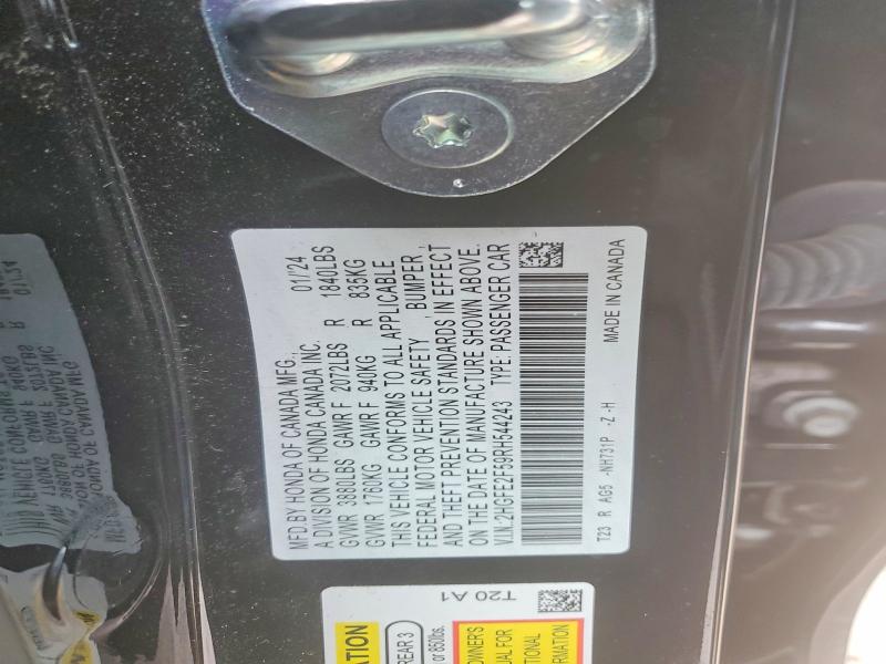 41656886 :رقم المزاد ، 2HGFE2F59RH544243 vin ، 2024 Honda Civic مزاد بيع