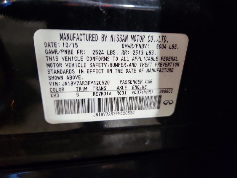 Aukcja sprzedaży 2015 Infiniti Q50, vin: JN1BV7AR3FM420520, numer aukcji: 46589336