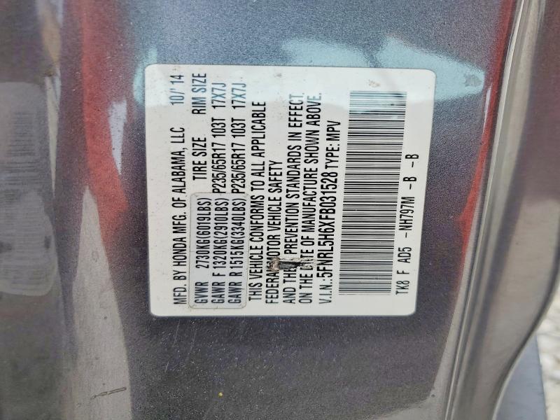 Aukcja sprzedaży 2015 Honda Odyssey, vin: 5FNRL5H6XFB031528, numer aukcji: 79669125