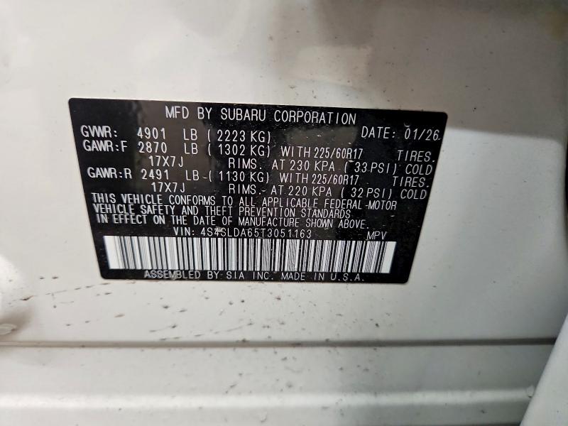 Aukcja sprzedaży 2026 Subaru Forester, vin: 4S4SLDA65T3051163, numer aukcji: 47918086