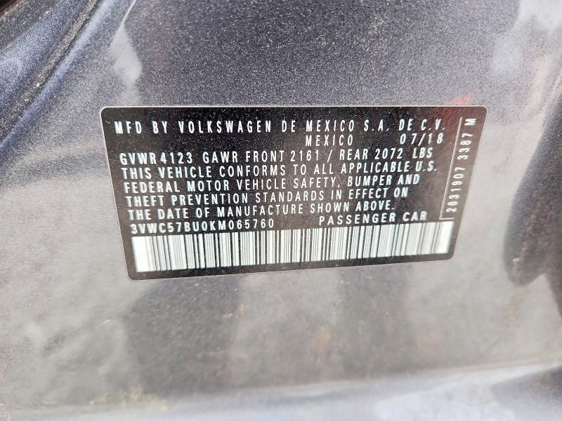 Aukcja sprzedaży 2019 Volkswagen Jetta, vin: 3VWC57BU0KM065760, numer aukcji: 47401626