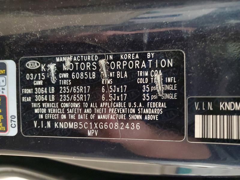 Aukcja sprzedaży 2016 Kia Sedona, vin: KNDMB5C1XG6082436, numer aukcji: 41737866