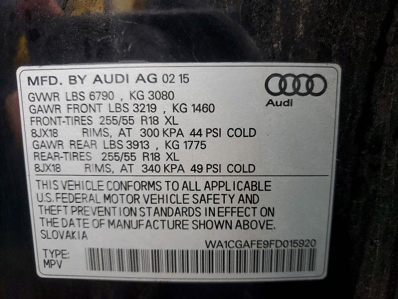 Aukcja sprzedaży 2015 Audi Q7, vin: WA1CGAFE9FD015920, numer aukcji: 79518275