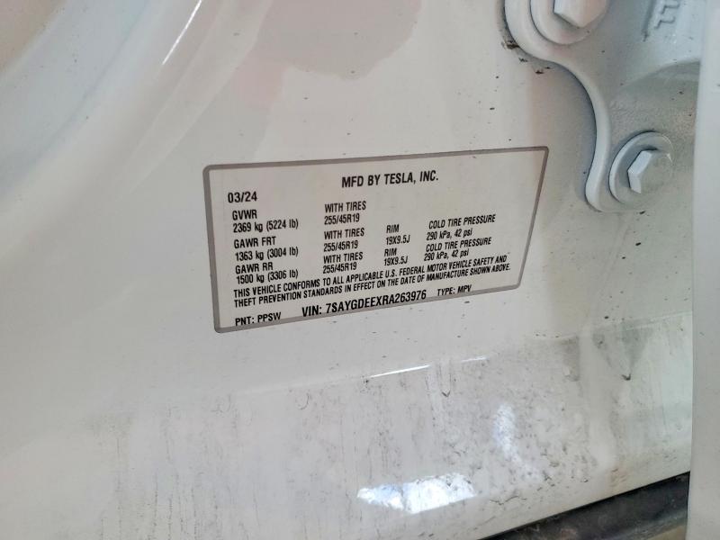 Продажа на аукционе авто 2024 Tesla Model Y, vin: 7SAYGDEEXRA263976, номер лота: 79632745