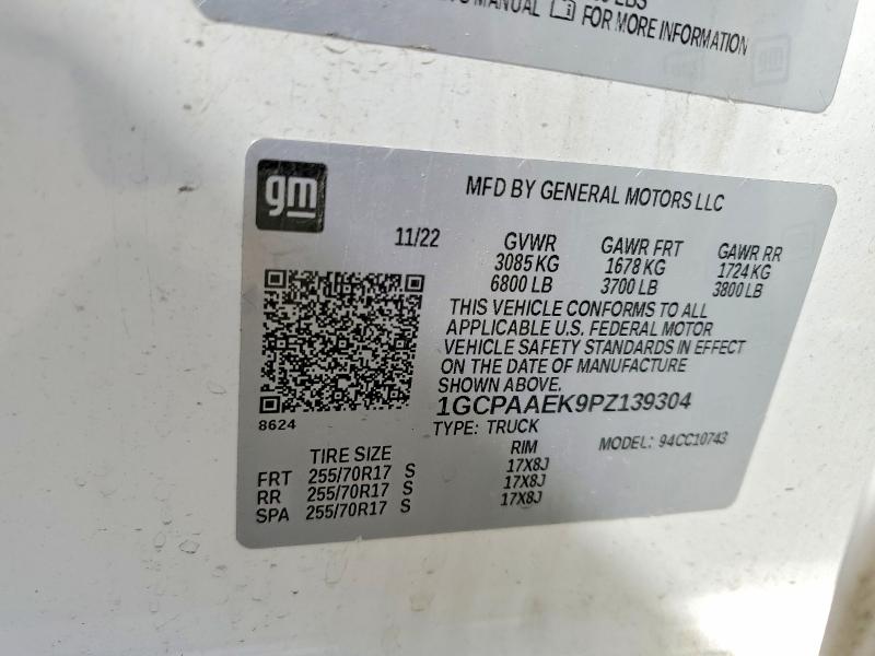 2023 Chevrolet Silverado მანქანა იყიდება აუქციონზე, vin: 1GCPAAEK9PZ139304, აუქციონის ნომერი: 46872886