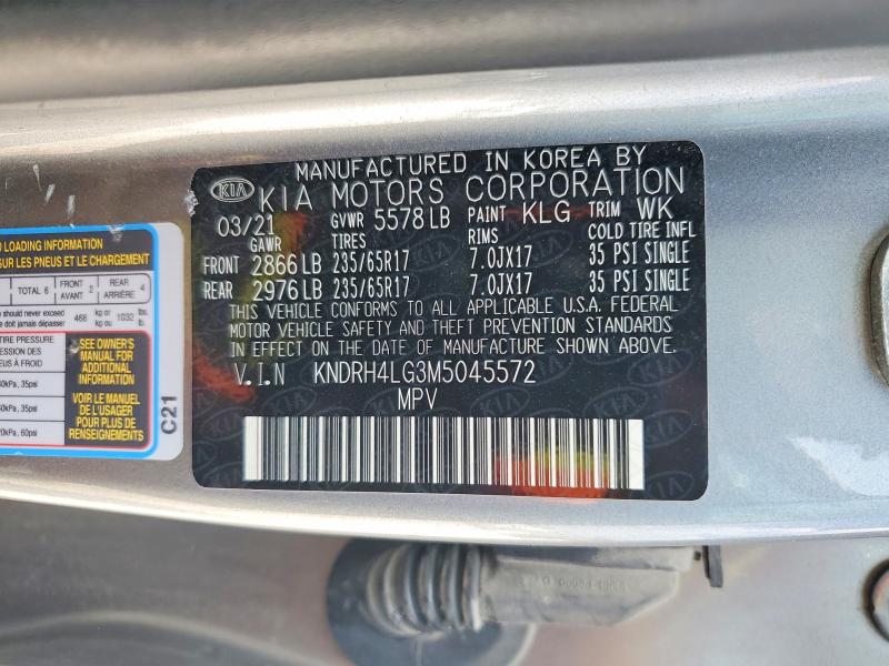 47304146 :رقم المزاد ، KNDRH4LG3M5045572 vin ، 2021 Kia Sorento Hybrid مزاد بيع