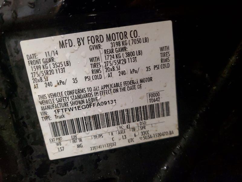 Aukcja sprzedaży 2015 Ford F150, vin: 1FTFW1EG0FFA09131, numer aukcji: 46628476