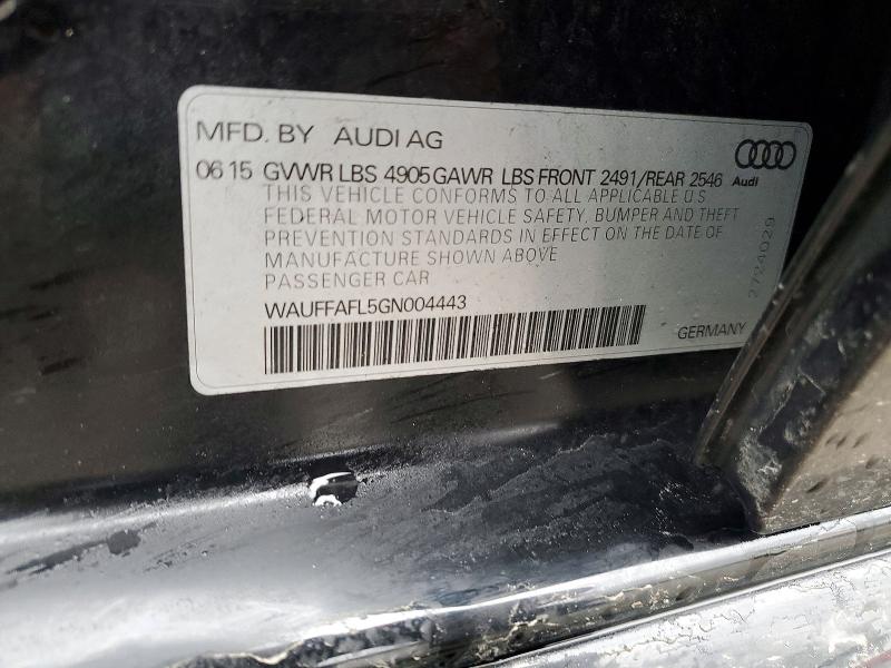 Aukcja sprzedaży 2016 Audi A4, vin: WAUFFAFL5GN004443, numer aukcji: 79625555