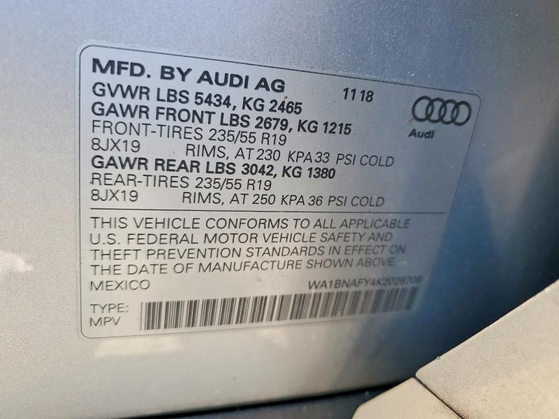 Aukcja sprzedaży 2019 Audi Q5, vin: WA1BNAFY4K2028706, numer aukcji: 46194696