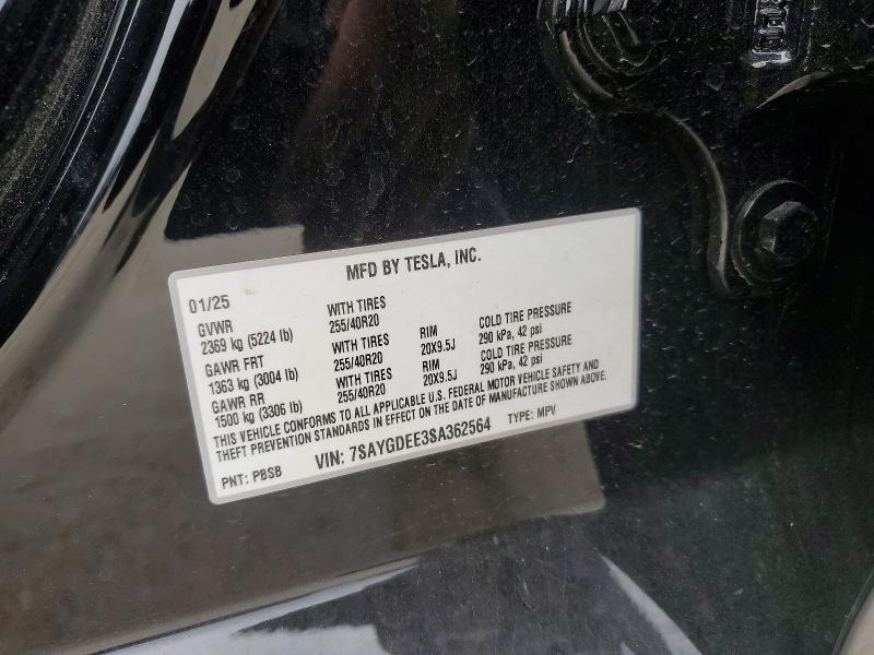 Aukcja sprzedaży 2025 Tesla Model Y, vin: 7SAYGDEE3SA362564, numer aukcji: 79216775