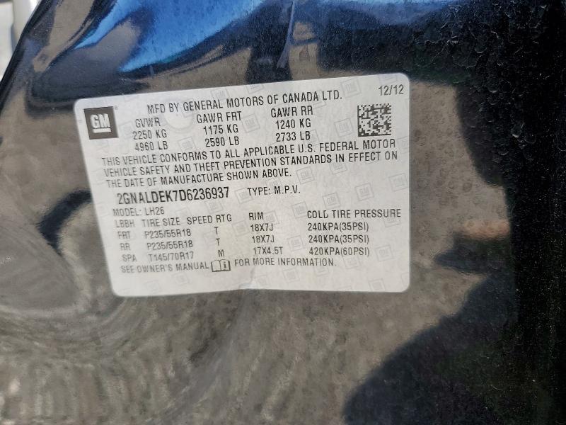 Aukcja sprzedaży 2013 Chevrolet Equinox, vin: 2GNALDEK7D6236937, numer aukcji: 41955416