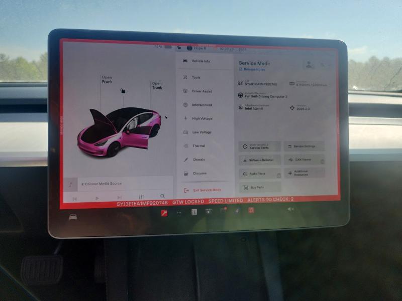 79904515 :رقم المزاد ، 5YJ3E1EA1MF920748 vin ، 2021 Tesla Model 3 مزاد بيع