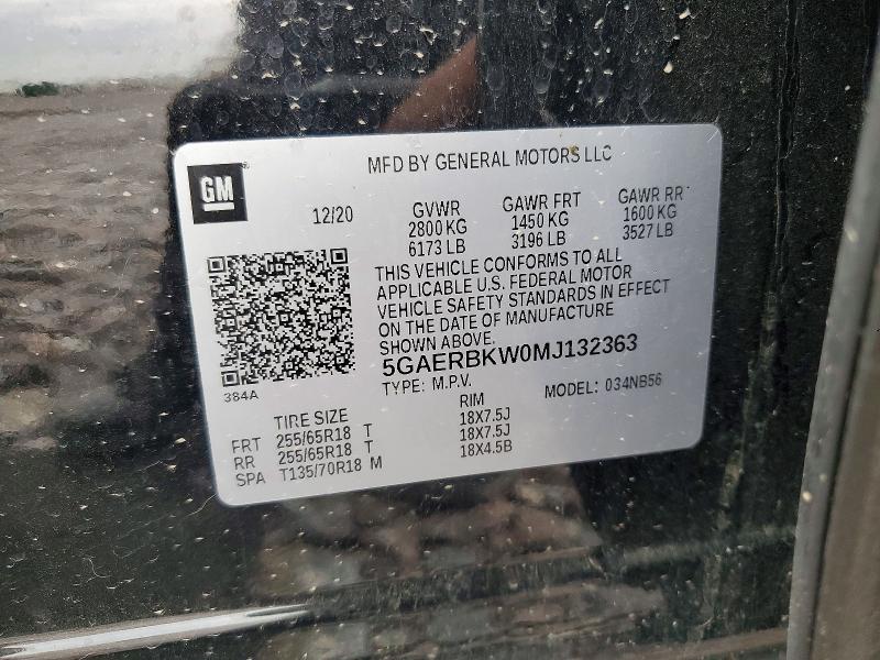 Продаж на аукціоні авто 2021 Buick Enclave, vin: 5GAERBKW0MJ132363, номер лоту: 48055056
