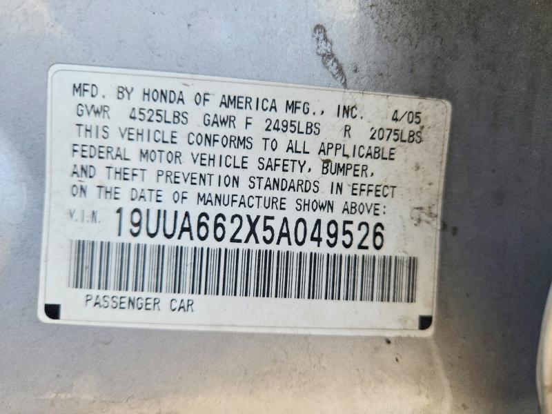 Aukcja sprzedaży 2005 Acura Tl, vin: 19UUA662X5A049526, numer aukcji: 79801765