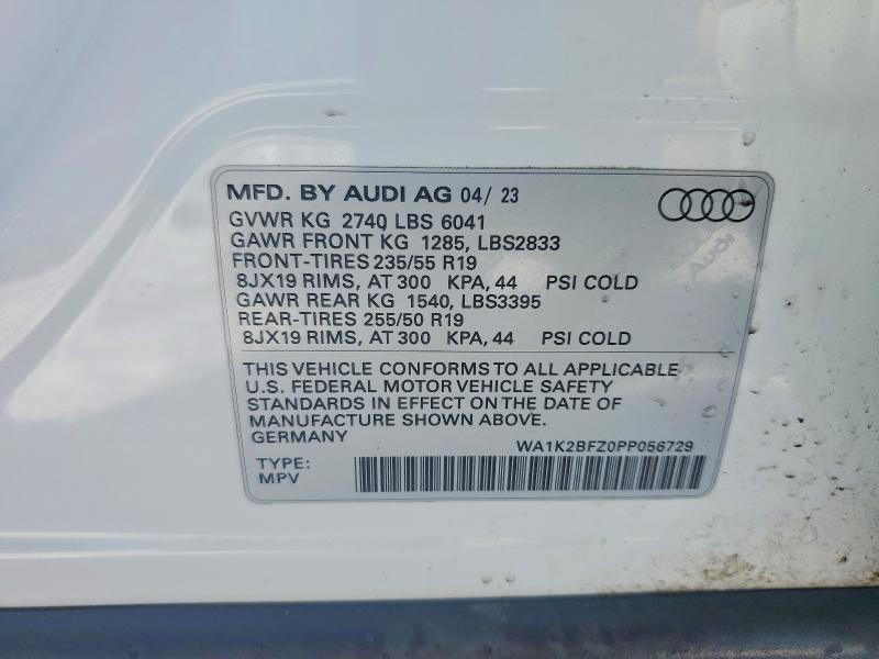 Aukcja sprzedaży 2023 Audi Q4 E-tron, vin: WA1K2BFZ0PP056729, numer aukcji: 79385055