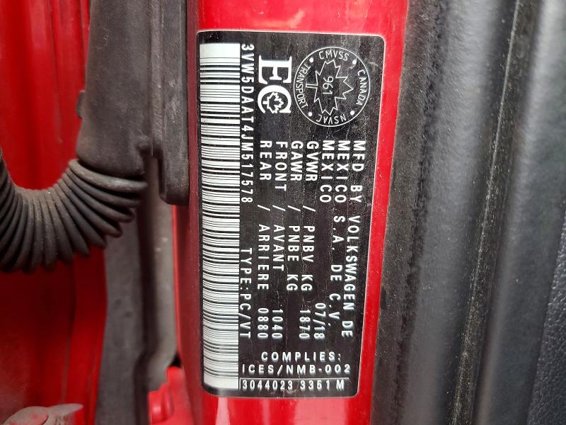 Aukcja sprzedaży 2018 Volkswagen Beetle, vin: 3VW5DAAT4JM517578, numer aukcji: 45856316
