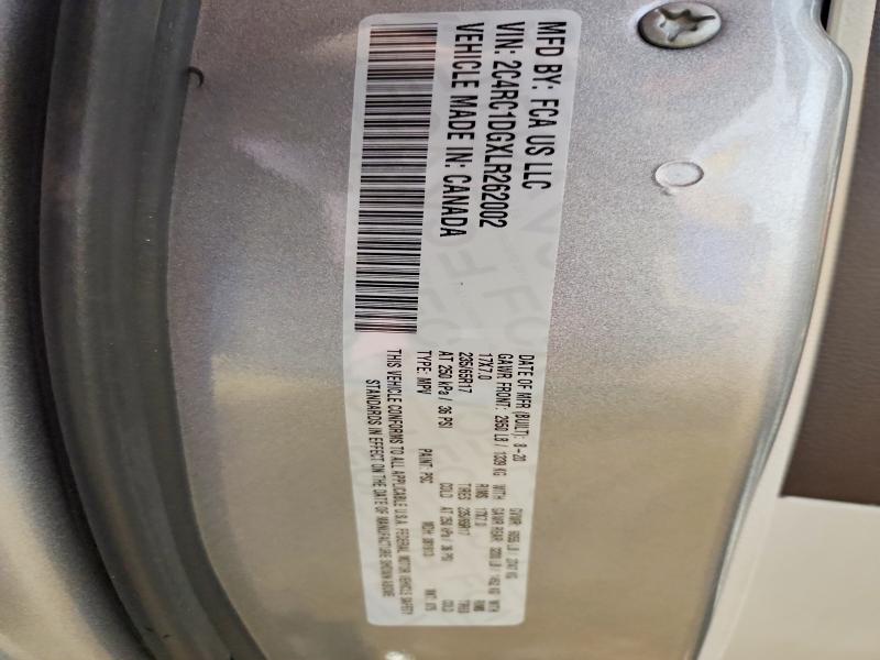 46334906 :رقم المزاد ، 2C4RC1DGXLR262002 vin ، 2020 Chrysler Voyager مزاد بيع