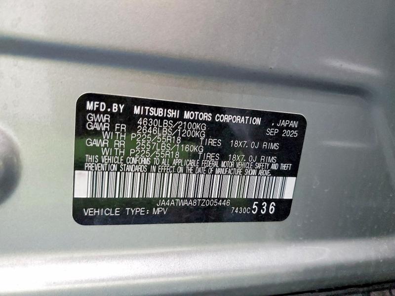 Продаж на аукціоні авто 2026 Mitsubishi Eclipse Cross, vin: JA4ATWAA8TZ005446, номер лоту: 47247296