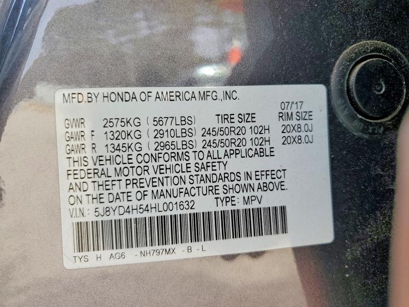 Продаж на аукціоні авто 2017 Acura Mdx, vin: 5J8YD4H54HL001632, номер лоту: 79589305