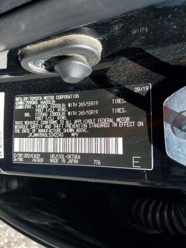46945836 :رقم المزاد ، JTJAM7BX6L5242243 vin ، 2020 Lexus Gx 460 مزاد بيع