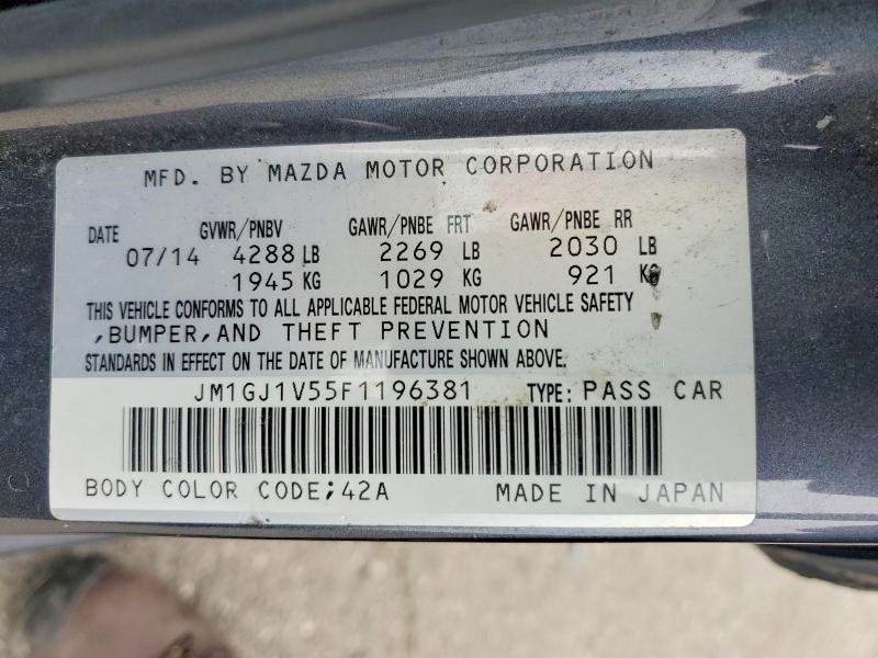 Продаж на аукціоні авто 2015 Mazda 6, vin: JM1GJ1V55F1196381, номер лоту: 46735536