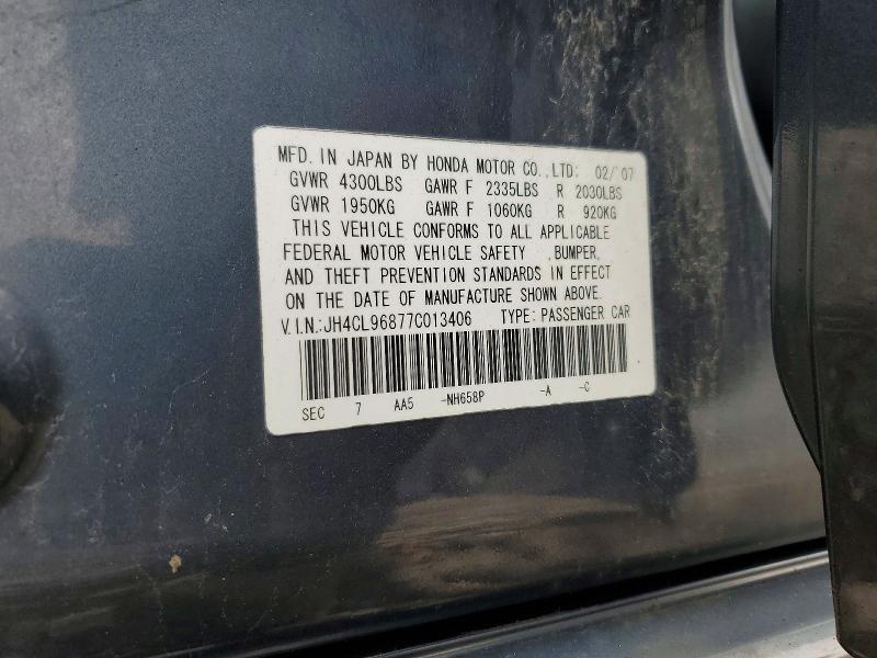 Продажа на аукционе авто 2007 Acura Tsx, vin: JH4CL96877C013406, номер лота: 45747836