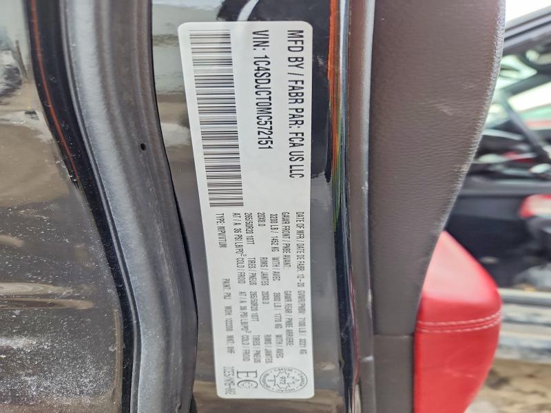 Aukcja sprzedaży 2021 Dodge Durango, vin: 1C4SDJCT0MC572151, numer aukcji: 79556975