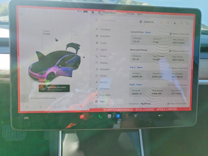 Aukcja sprzedaży 2020 Tesla Model 3, vin: 5YJ3E1EA4LF659324, numer aukcji: 47054146