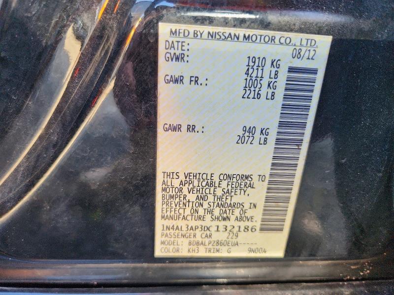 Aukcja sprzedaży 2013 Nissan Altima, vin: 1N4AL3AP3DC132186, numer aukcji: 78591615