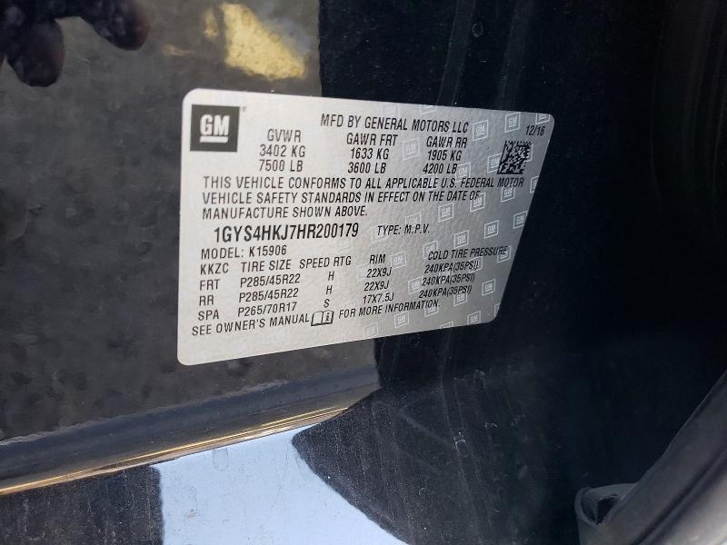 Продаж на аукціоні авто 2017 Cadillac Escalade, vin: 1GYS4HKJ7HR200179, номер лоту: 46743946